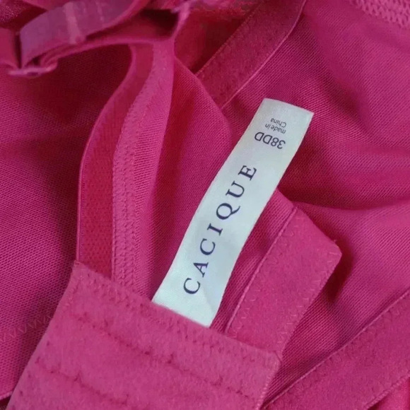 Cacique hot pink lace underwire bra size 38DD - Picture 8 of 11